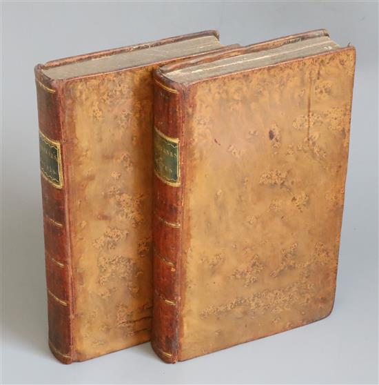 Swinburne, Henry - Travels Through Spain, 2nd edition, 2 vols, 8vo, calf, with portrait, 2 folding maps, 9 (of 10) folding plates,